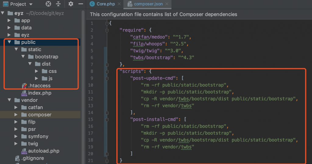 composer安装bootstrap的引用方法